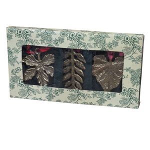 Bombay Company 3 Metal Leaf Ornaments